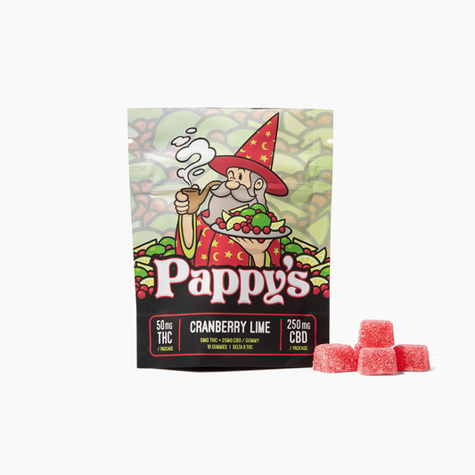 Cranberry Lime Gummies 50mg THC + 250mg CBD