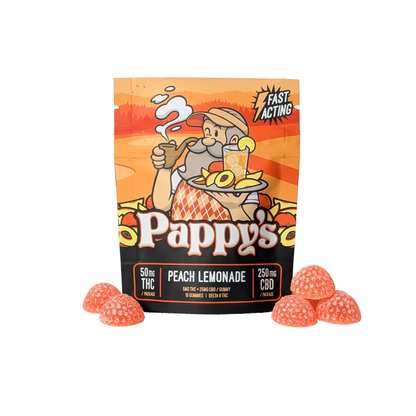 Peach Lemonade Gummies 50mg THC + 250mg CBD